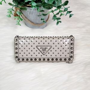 prada studded wallet